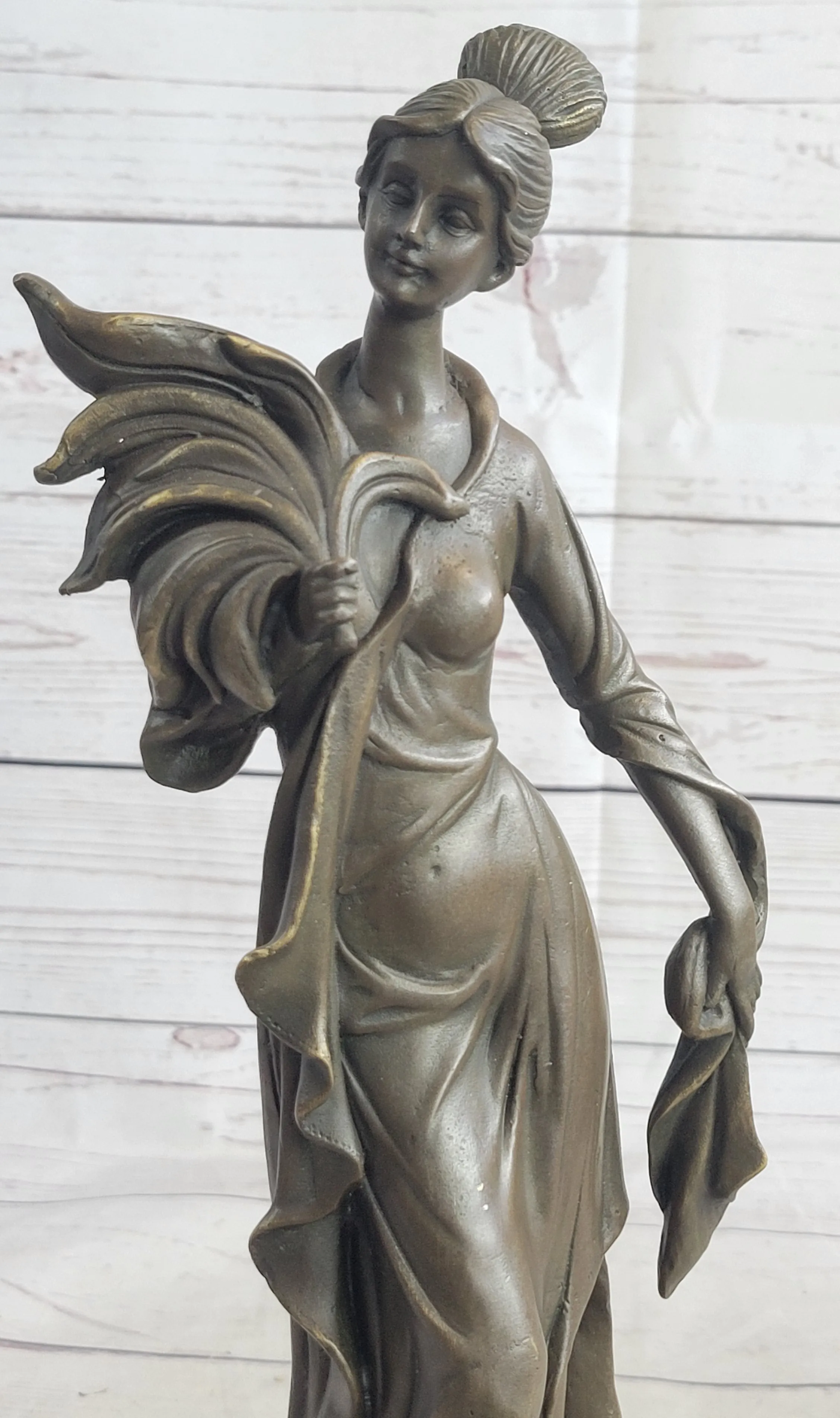 Art Deco Woman Female Figure Bronze Statue Sculpture Original Art 14" x 7"