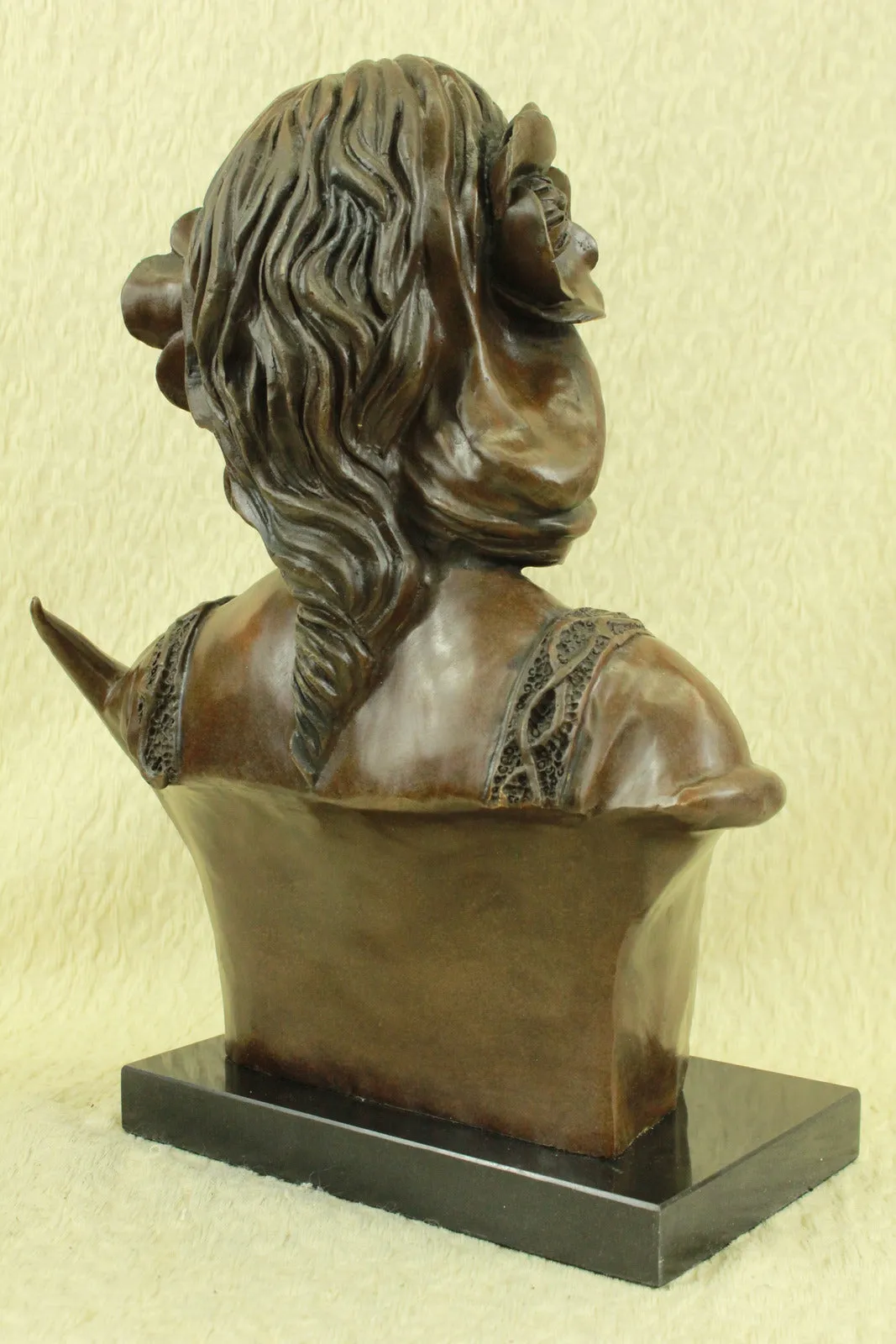 Classic Large Victorian Lady Bust Bronze Sculpture Art Deco Nouveau Figurine