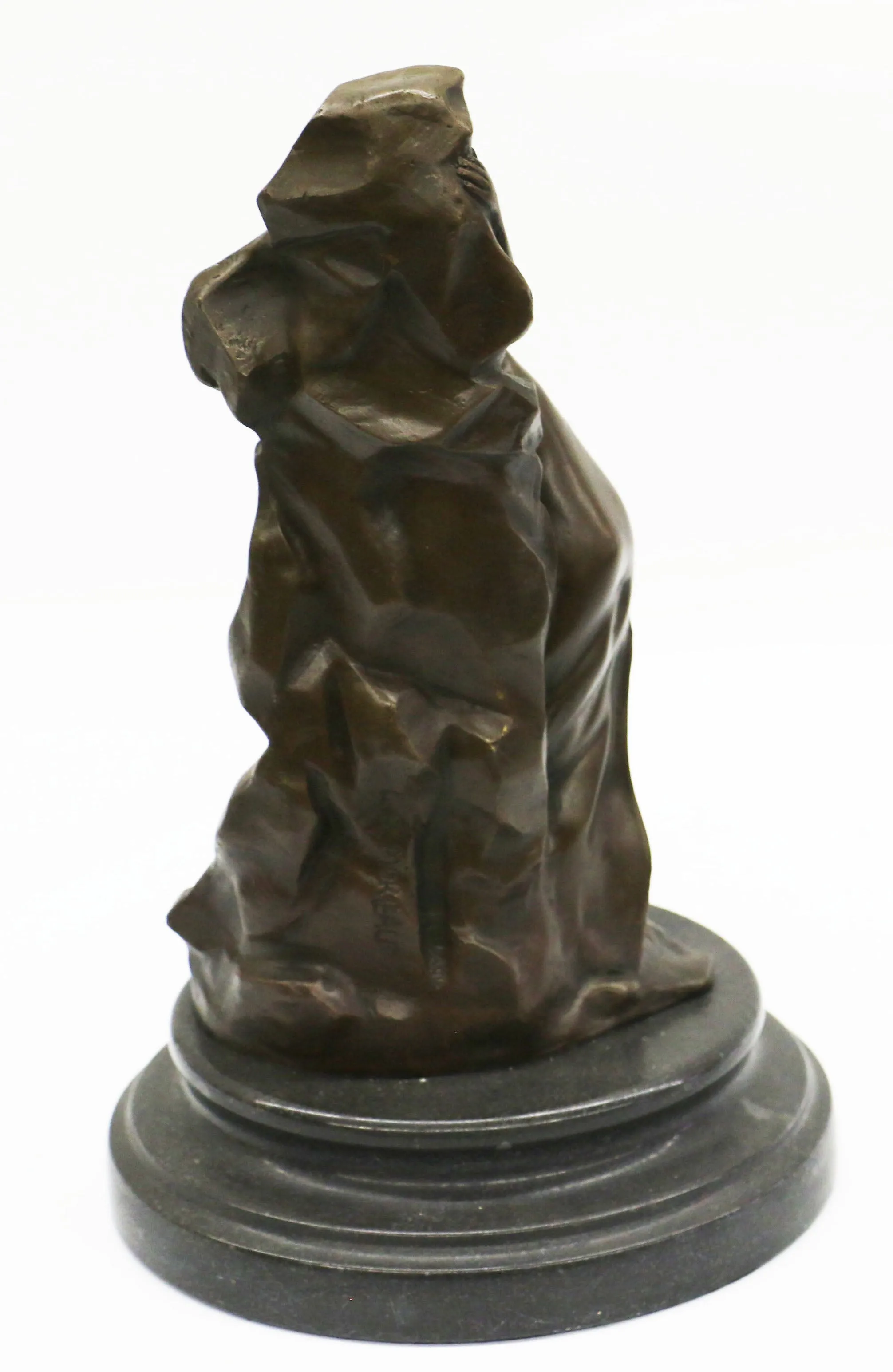 Sexy Goddess Behind a Wall Bronze Sculpture Marble Base Figurine Statue Figure