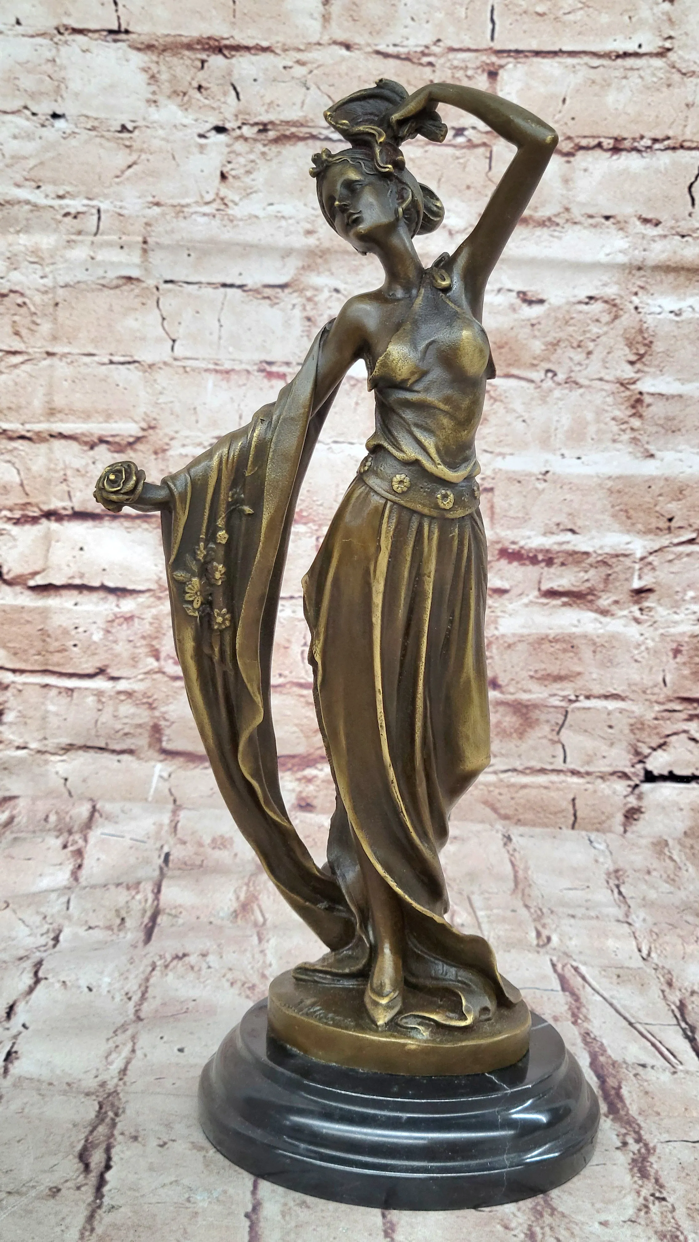 Signed Original Kassin a Tribute to Erte Bronze Sculpture Hand Made Figurine