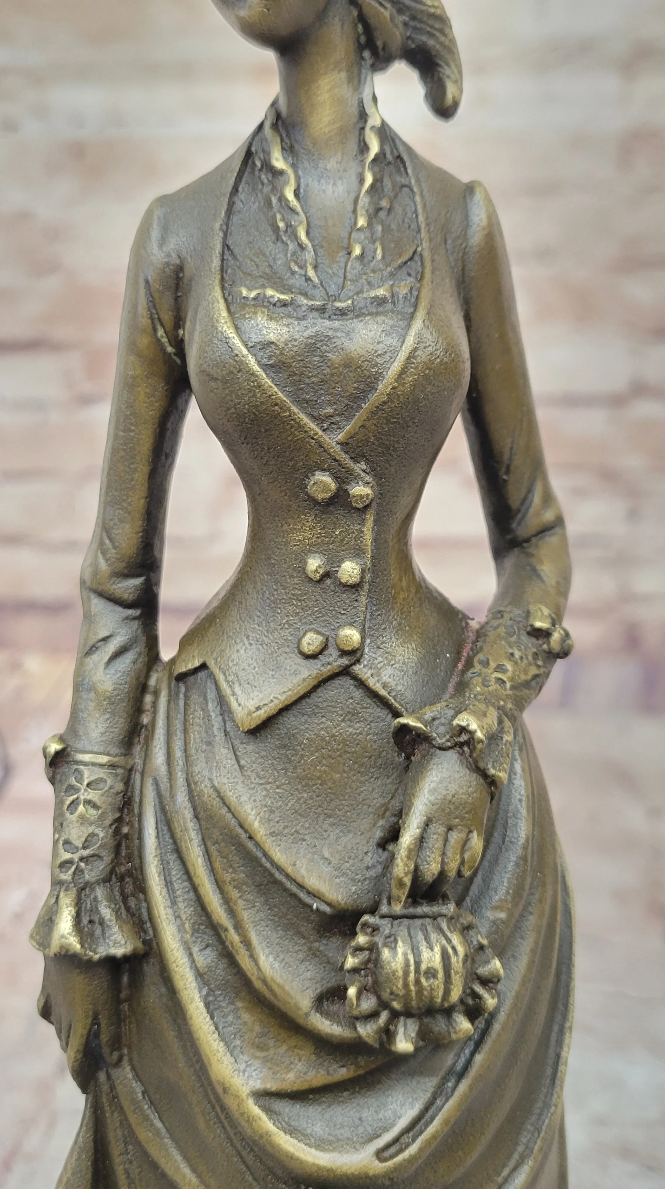 Victorian Lady in Ornate Gown – Refined Bronze Statue for Classic Décor by Vitaleh