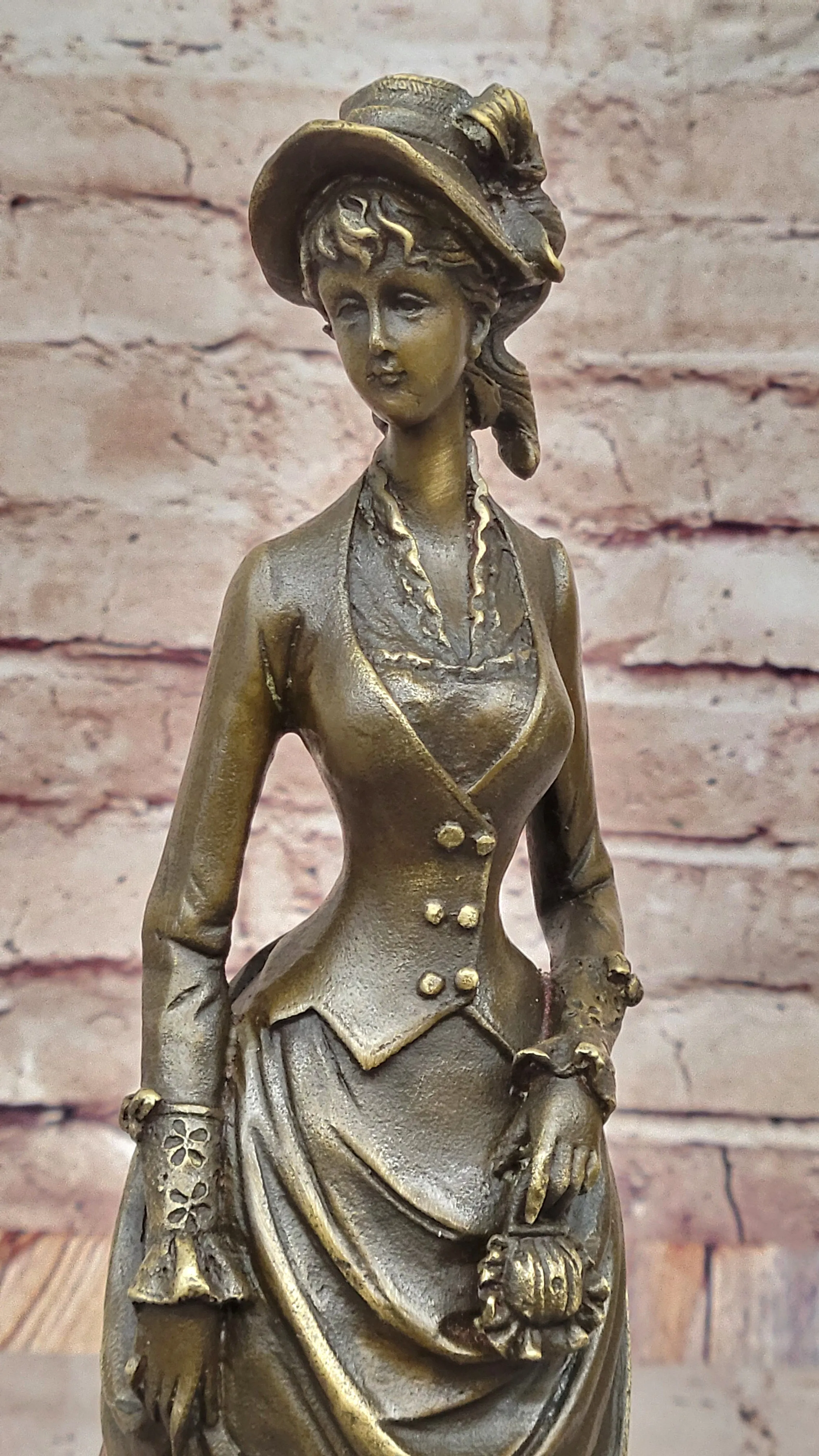 Victorian Lady in Ornate Gown – Refined Bronze Statue for Classic Décor by Vitaleh