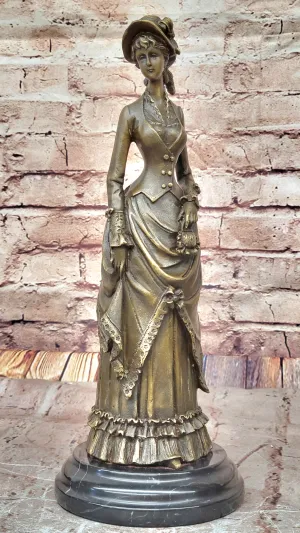 Victorian Lady in Ornate Gown – Refined Bronze Statue for Classic Décor by Vitaleh