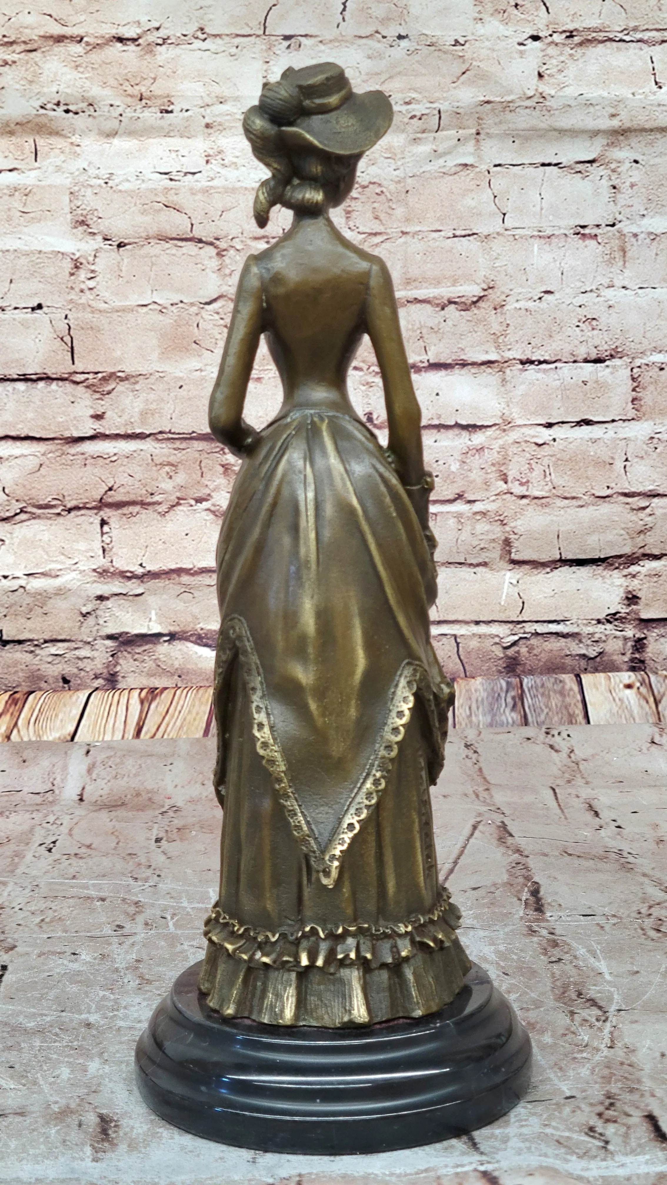 Victorian Lady in Ornate Gown – Refined Bronze Statue for Classic Décor by Vitaleh